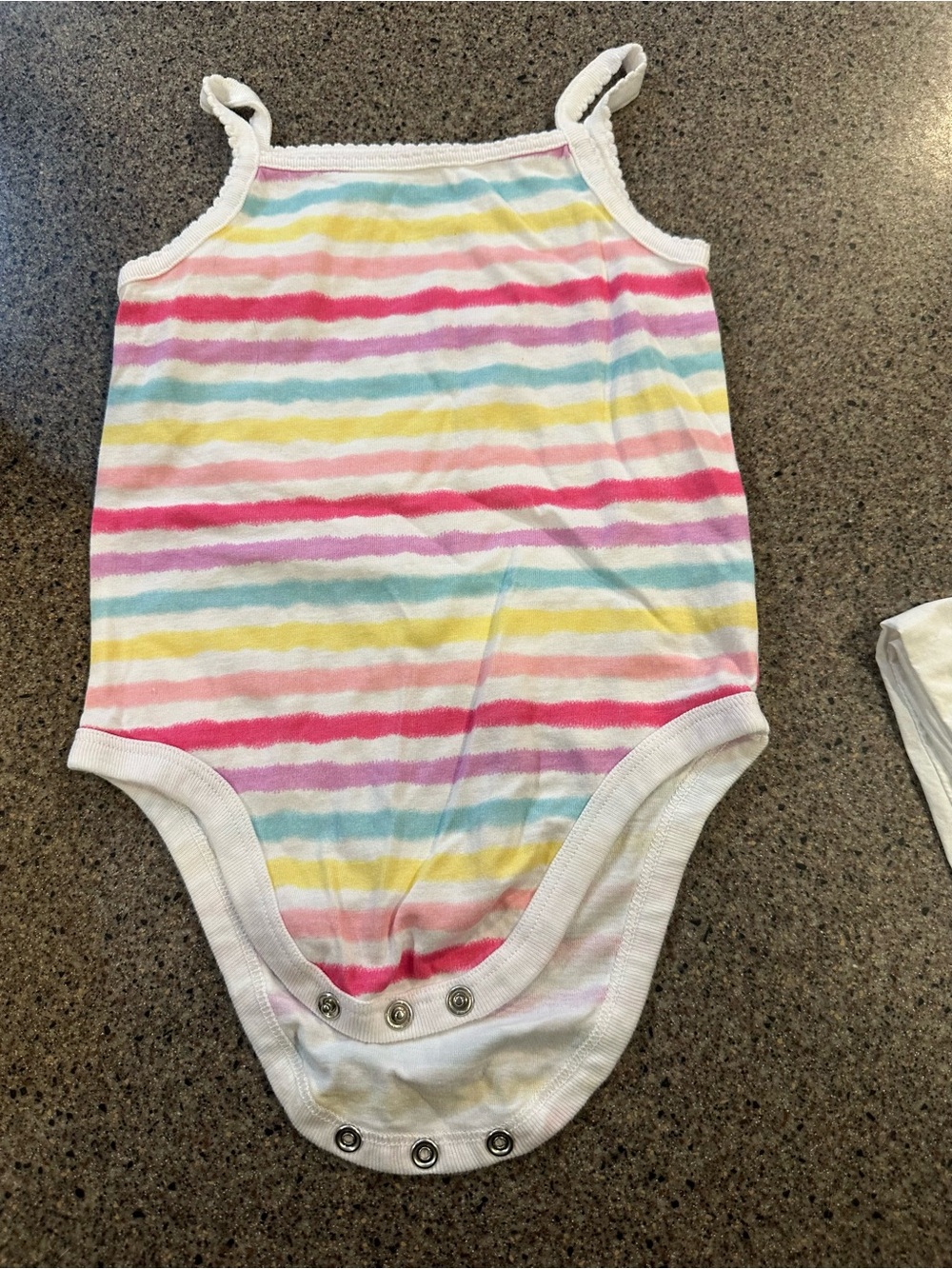 Garanimals Striped Pink Yellow Blue Tank One-Piece Bodysuit